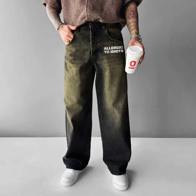 Men's Street Print Jeans