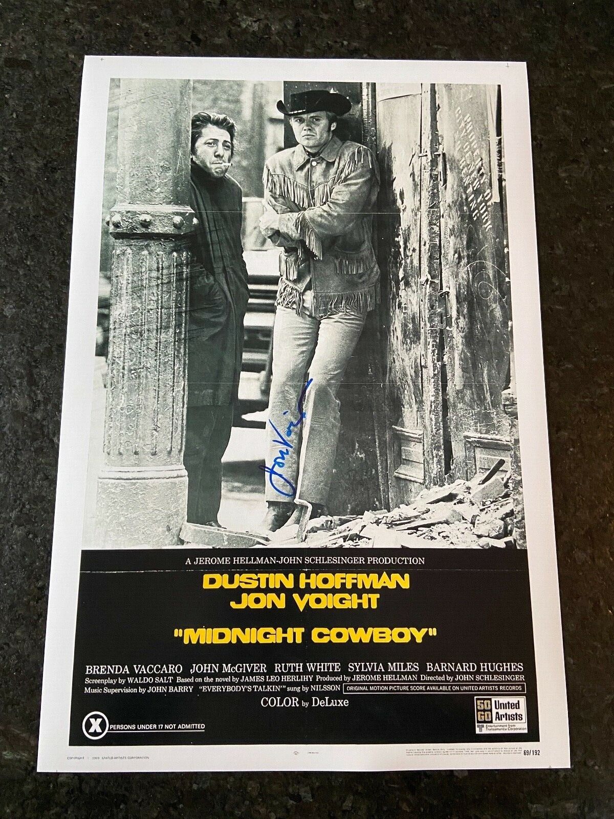 * JON VOIGHT * signed 12x18 poster * MIDNIGHT COWBOY * PROOF * 2