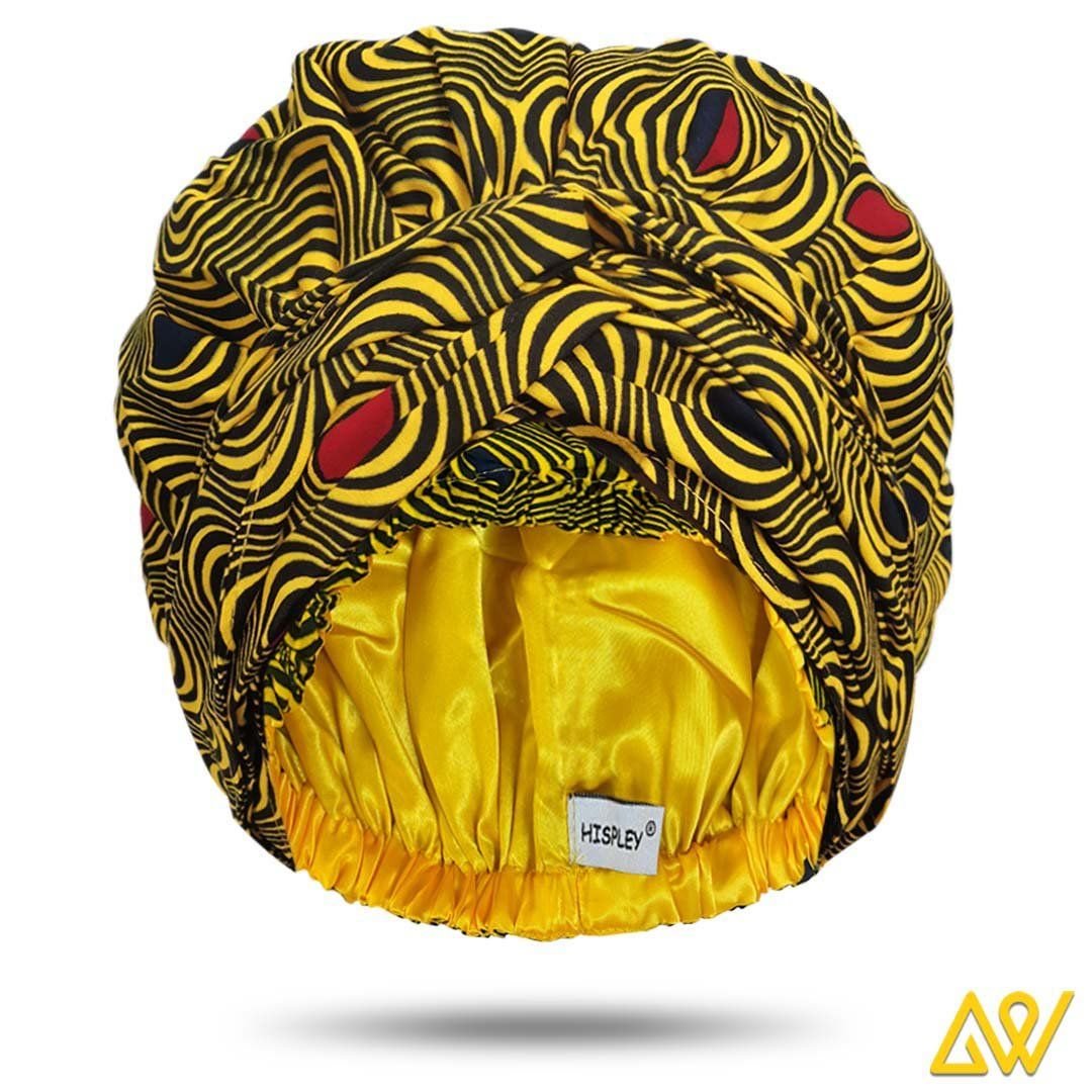 African Print Head Wrap With Satin-Lined-AW1204