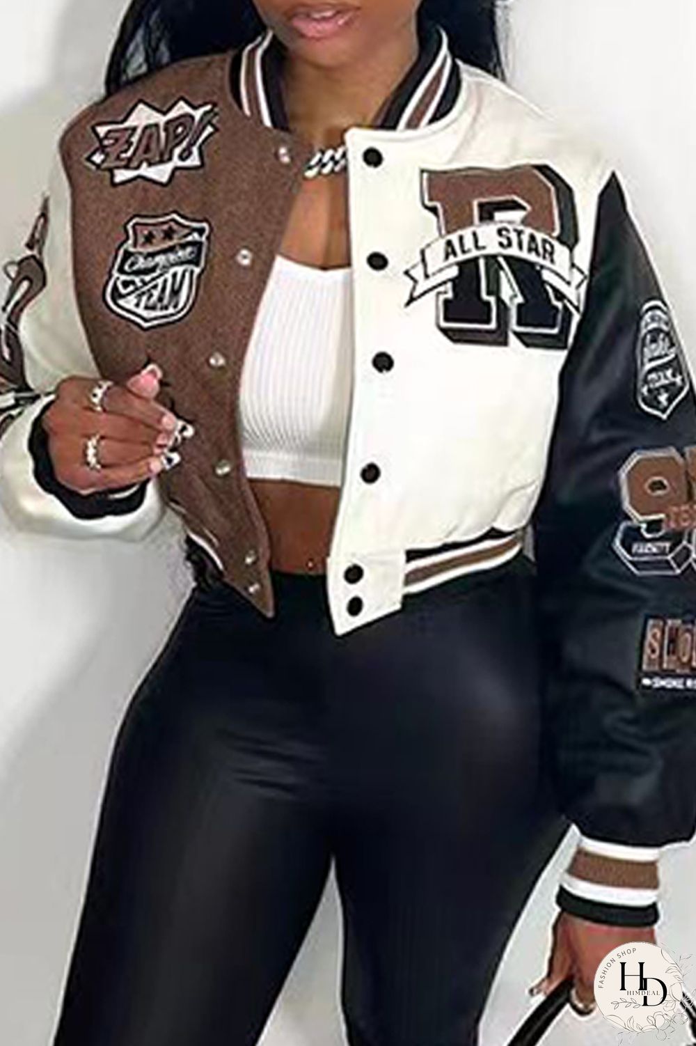 Red Casual Print Patchwork O Neck Outerwear