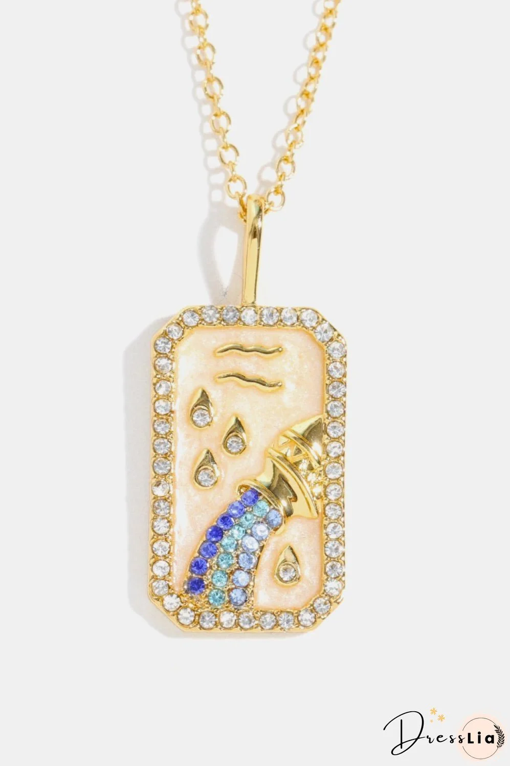 Rhinestone Constellation Pendant Copper Necklace