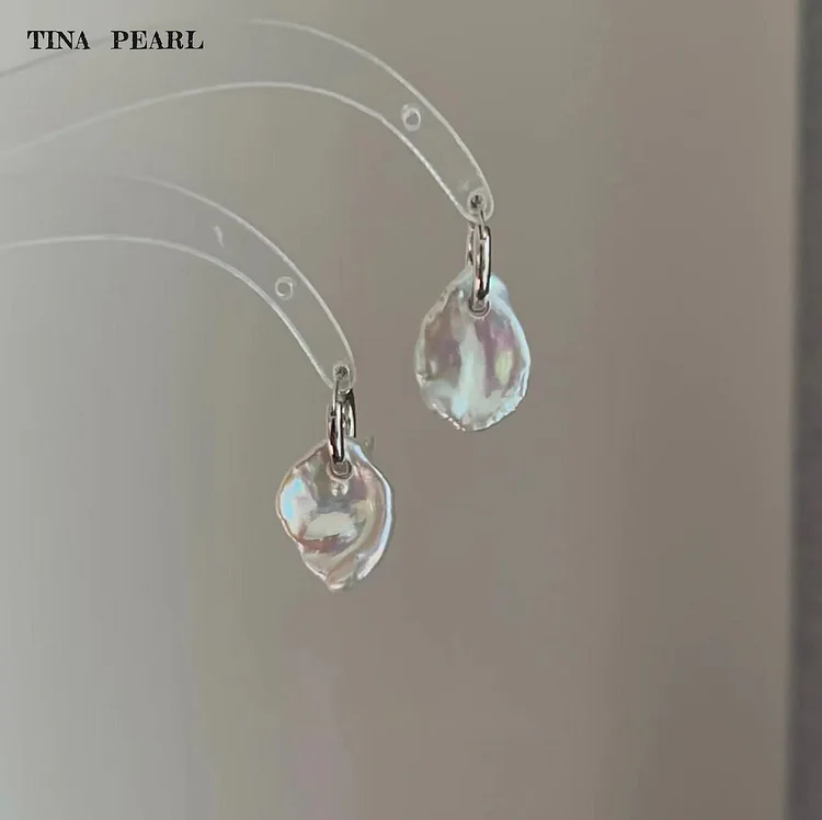 2026 TINA Jewelry Freshwater pearl +925 silver Baroque elegant ear rings