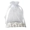 10 Pack | 5"x7" White Organza Drawstring Wedding Party Favor Gift Bags