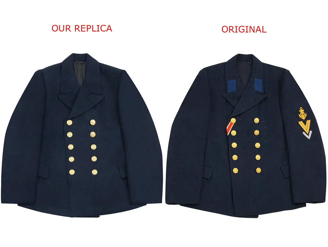   Kriegsmarine German Em Navy Blue Wool Pea Tunic Jacket German-Uniform