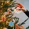 9pcs DIY Double-Sided Rhinestone Acrylic Diamond Painting Christmas Tree Pendant(Christmas animals)