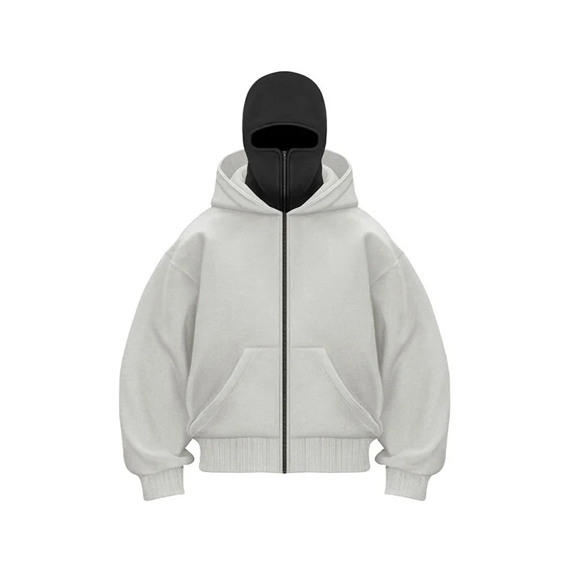 Athvotar Athvotar And Winter Personality Double Hat Design Hoodie Zipper Open Shirt Casual Coat Y2K