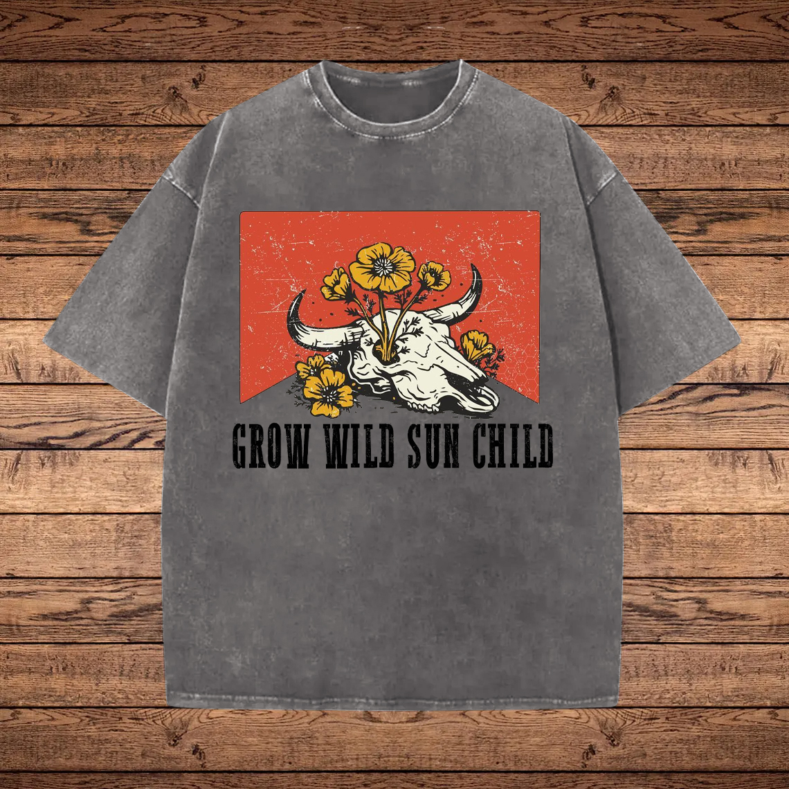 Vintage Graphic Print Washed T-shirt
