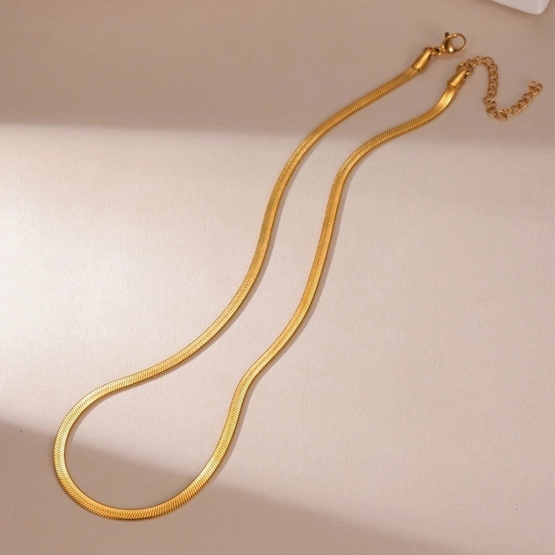 Casual Elegant Heart Shape Horseshoe 304 Stainless Steel 18K Gold Plated Necklace Box Chain Snake Chain