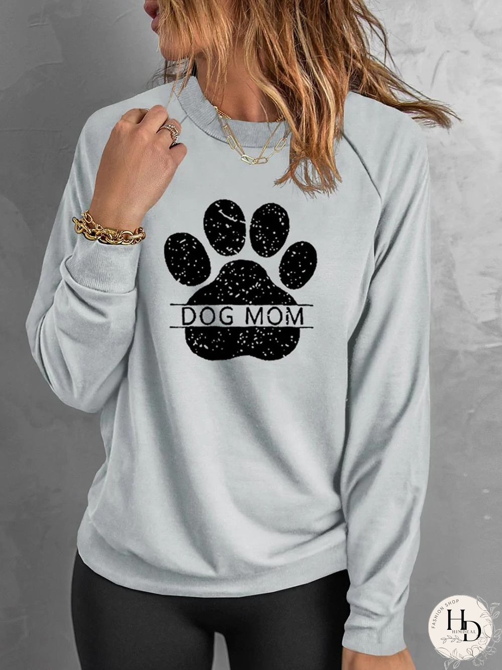 Dog Mom Printed Casual Loose Sweatshirts