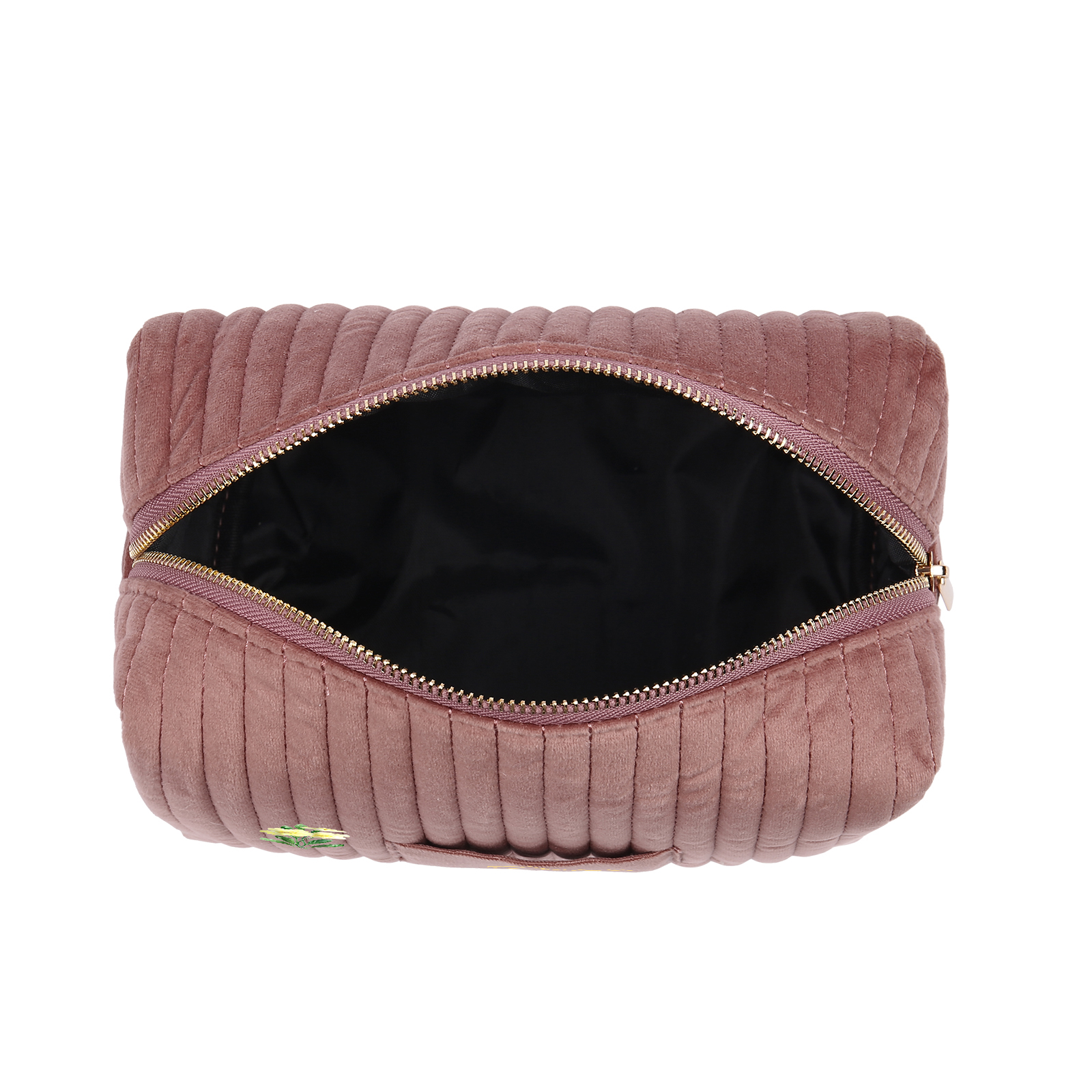 Borsa portabile per cosmetici in velluto per donna 1 nome e 1 fiore di nascita personalizzato multicolori da scegliere