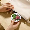 (US Local)DIY Diamond Art Portable Cosmetic Mirror Round Diamond Painting Crafts (Bird)