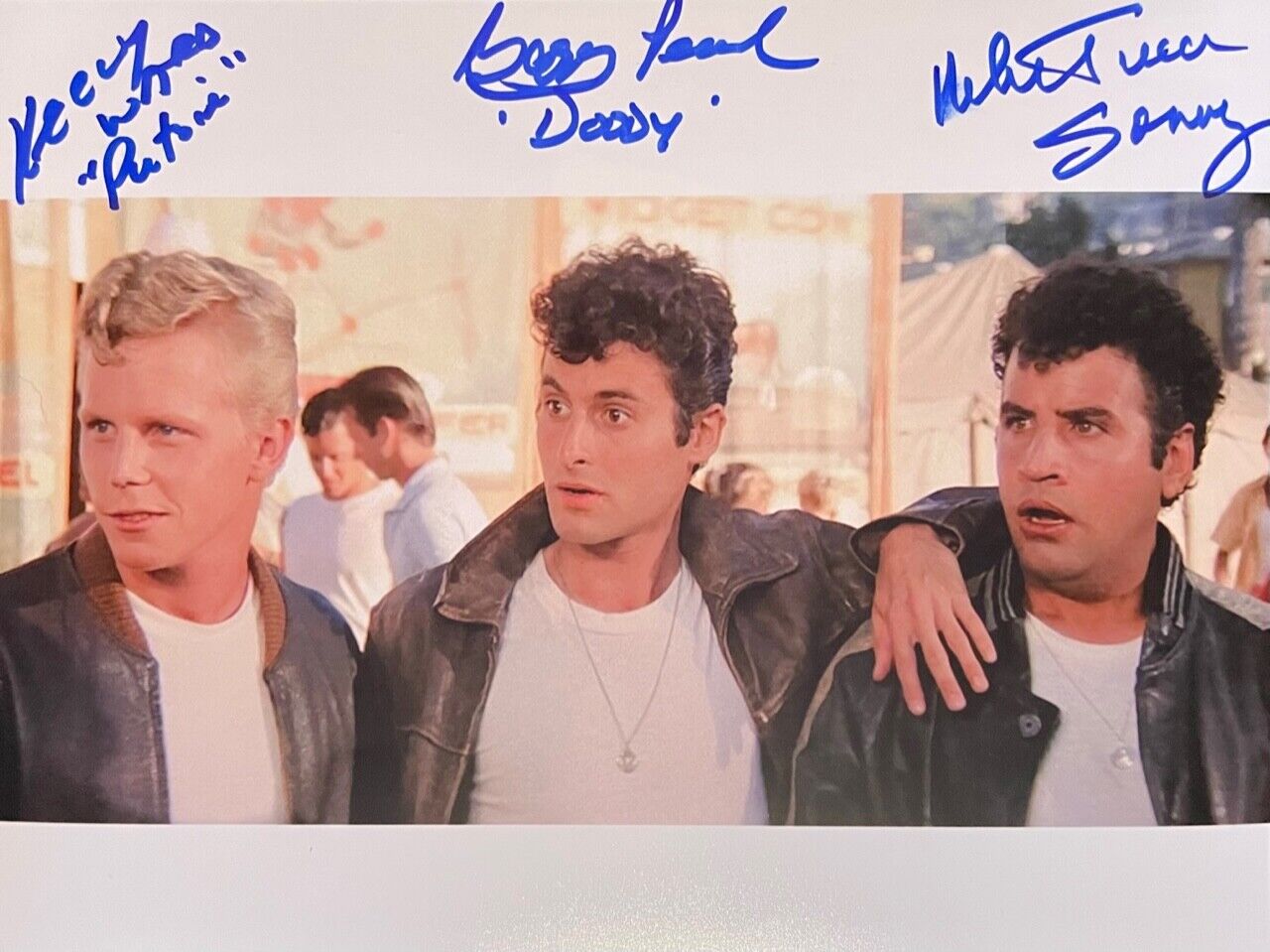 Barry Pearl, Kelly Ward, Michael Tucci T-BIRDS Grease Original Autographed 8X10