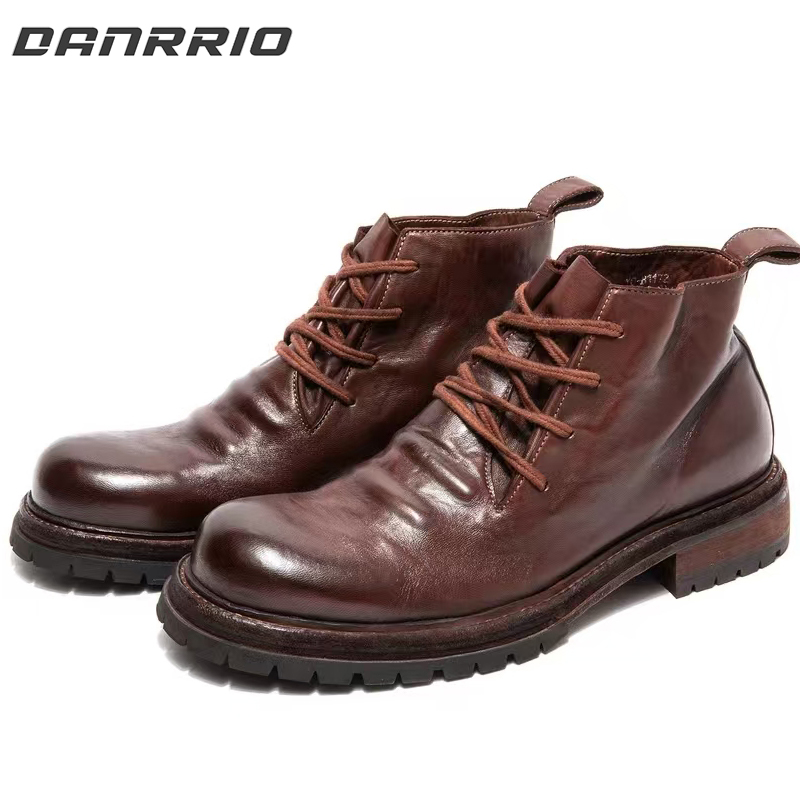 DANRRIO Handmade Goodyear Craft Horsehide Boots| Casual Cowhide Sole Martin Boots DANRRIO.COM DANRRIO