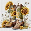 Sunflowers And Boots-11CT Stamped Cross Stitch 40*40cm/15.75*15.75in tapestrymarket