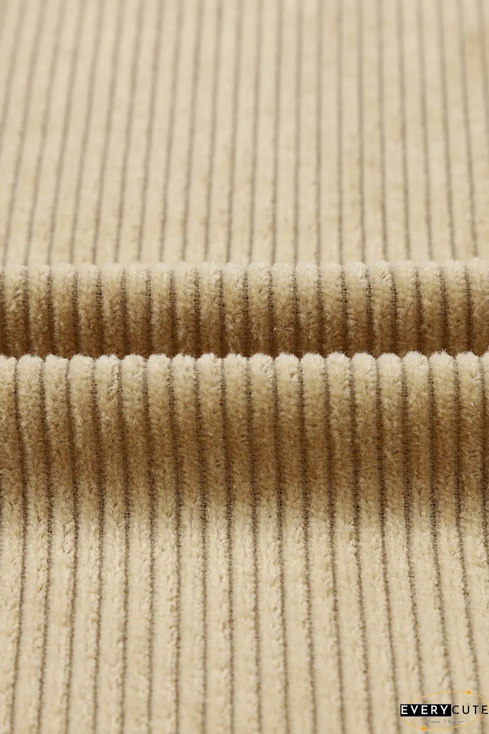 Khaki Aztec Print Patchwork Frayed Edge Corduroy Jacket
