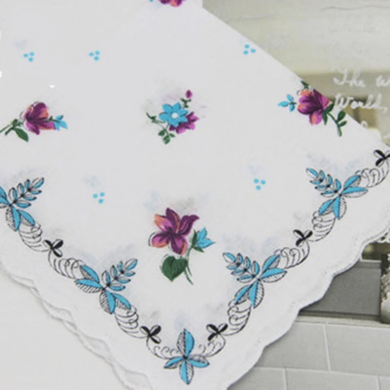 Handkerchiefs Women Printing Cute Square Towel Pocket Womens Elegant Simple Wipe Sweat Soft Cotton Trendy Casual Ladies 2020 New