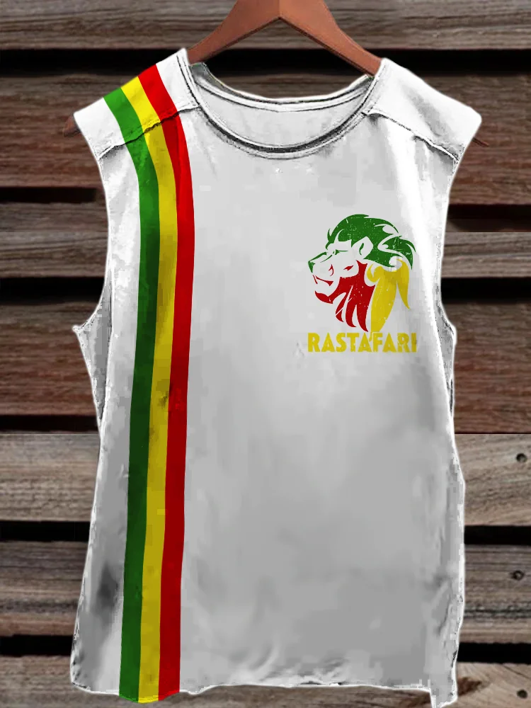 Comstylish Rasta Lion Reggae Art Tank Top