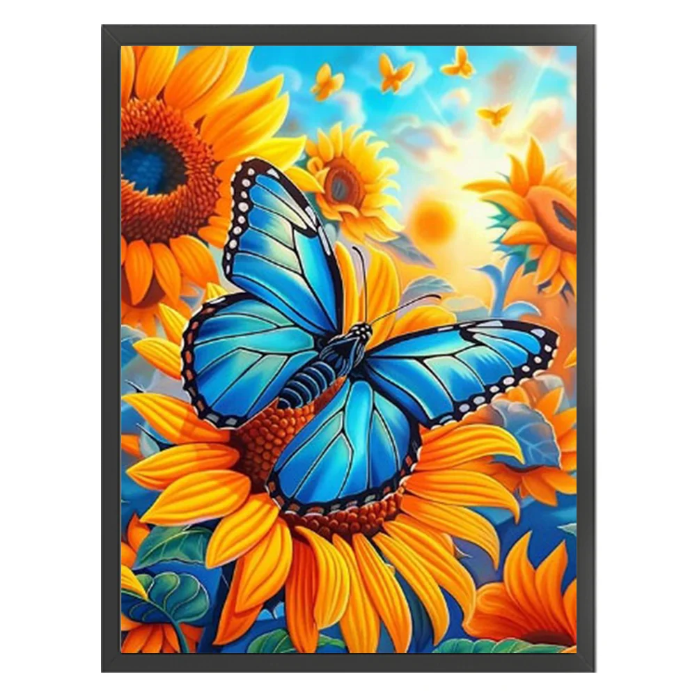 9CT Full Stamped Cross Stitch Bead Embroidery- Flower(Canvas|40*54CM)