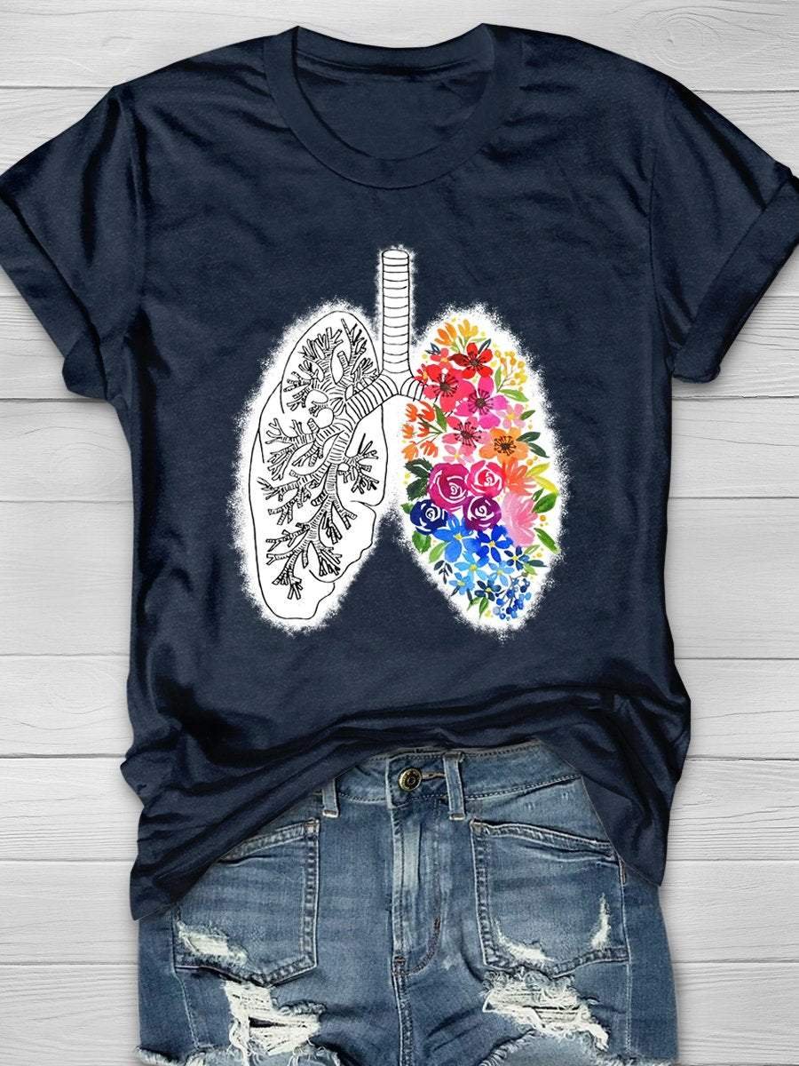 Anatomical Lung Print Short Sleeve T-shirt