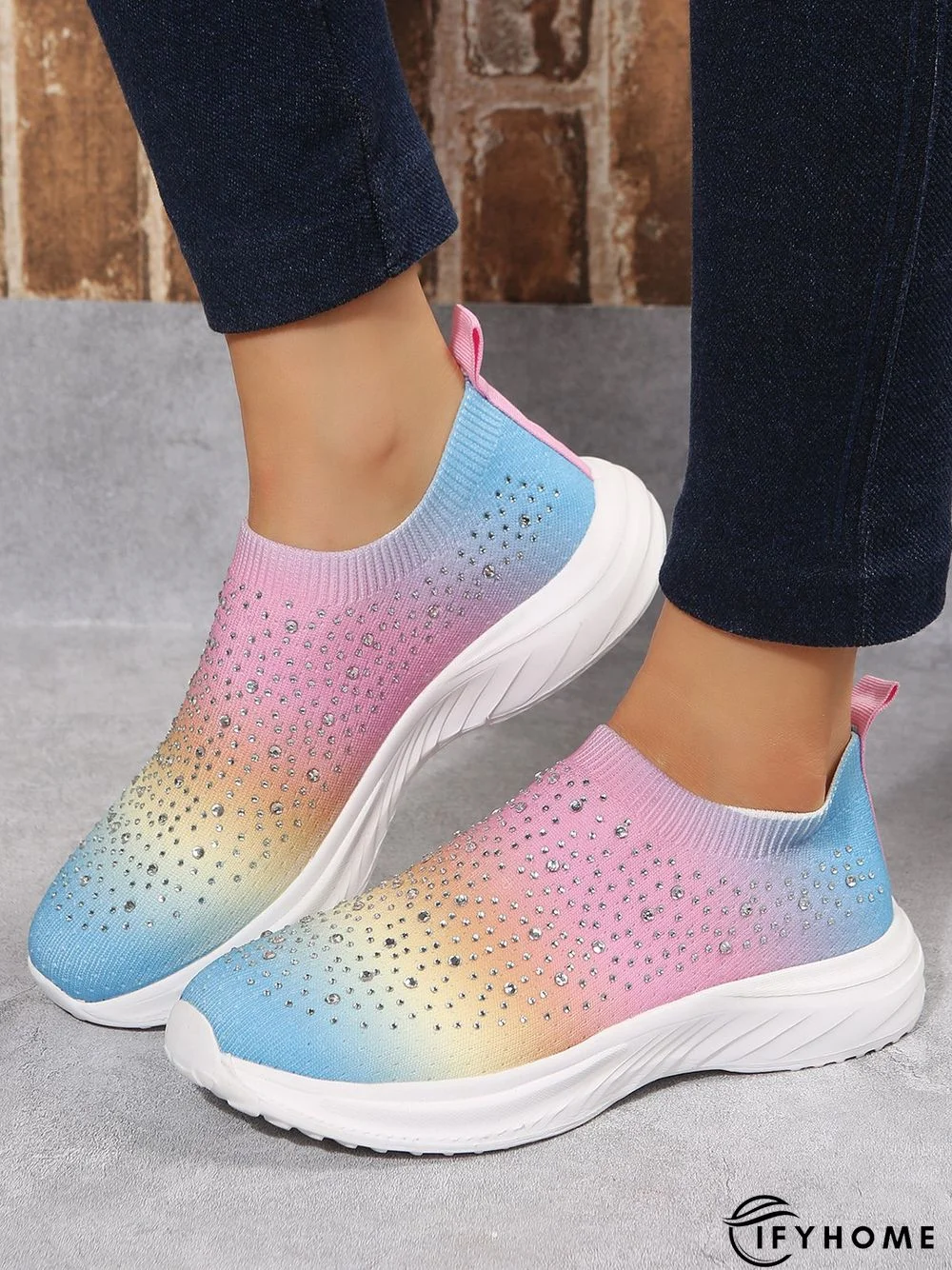 Breathable Multicolor Mesh Fabric Slip On Sports Sneakers | IFYHOME