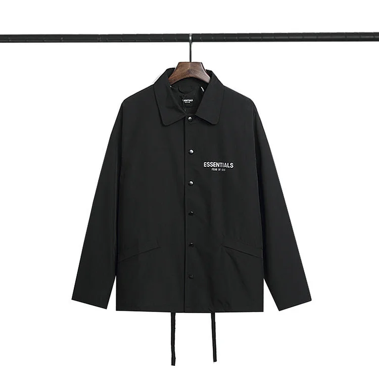 Fog Essentials Jacket Fear of God Fog Letter Coach Jacket Trench Coat Coat