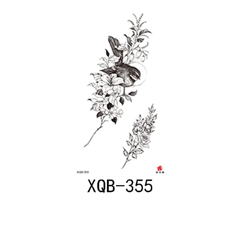 Small Full Arm Waterproof Tattoo Sticker Half Arm Arm Painted Flower Animal Arm Lasting European and American Tattoo Sticker