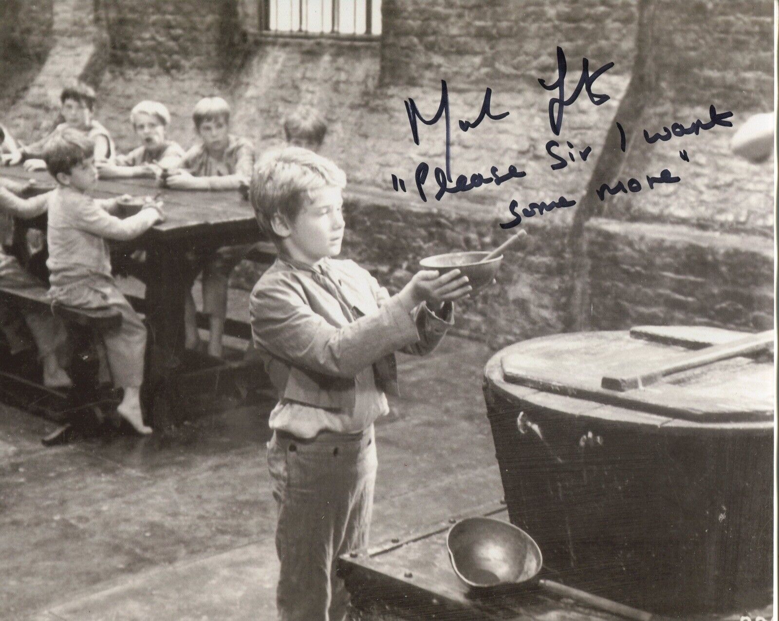 Oliver! Mark Lester signed ‘Please sir I want some more’ movie Photo Poster painting - IMAGE 5