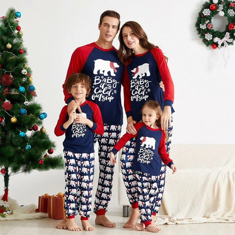 Polar Bear Christmas Holiday Matching Family Pajamas