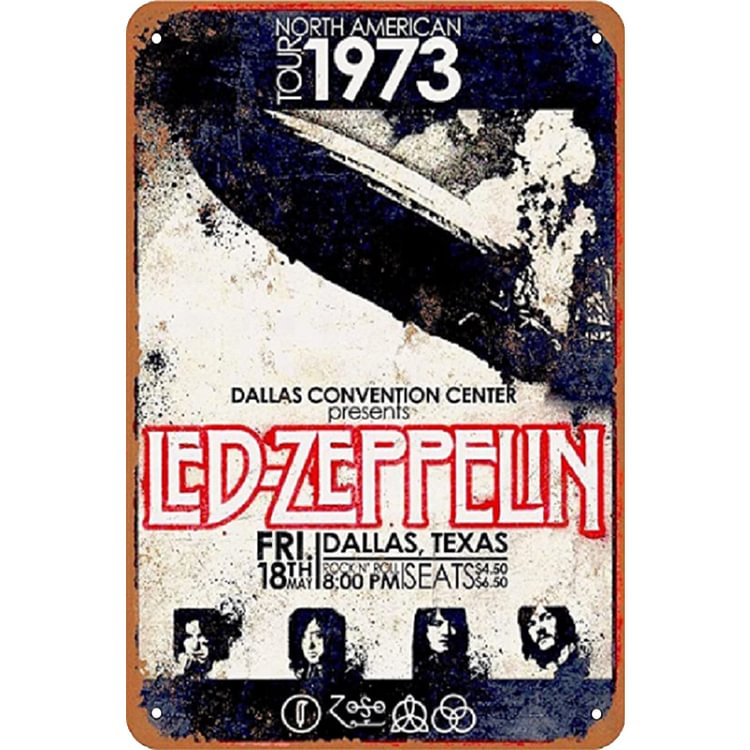 Led Zeppelin - Enseigne Vintage Métallique/Enseignes en bois - 20*30cm/30*40cm