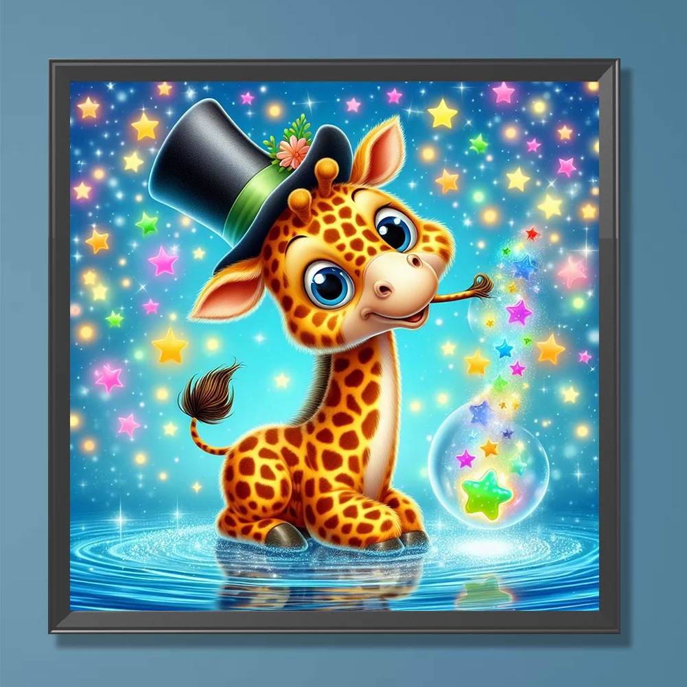 Diamond Painting - Full Round Drill - Giraffe(Canvas|30*30cm)