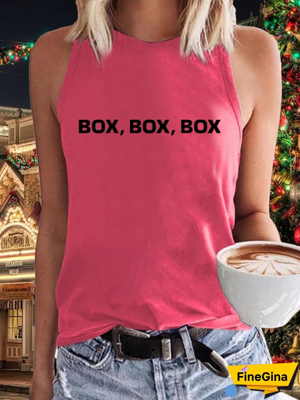 Women's "BOX, BOX, BOX" Print Tank Top