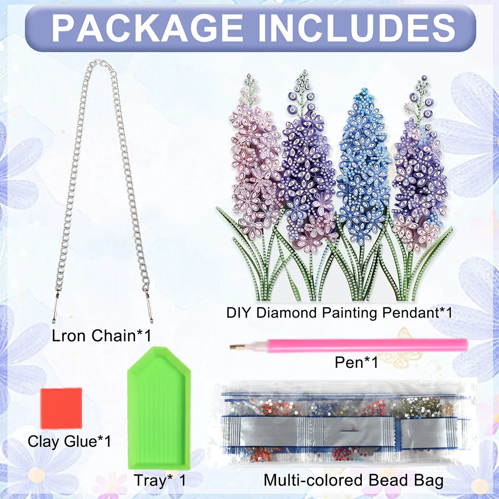 Lavender 2D Flat DIY Hanging Diamond Art Kits Window Hanging Art for Home Decor