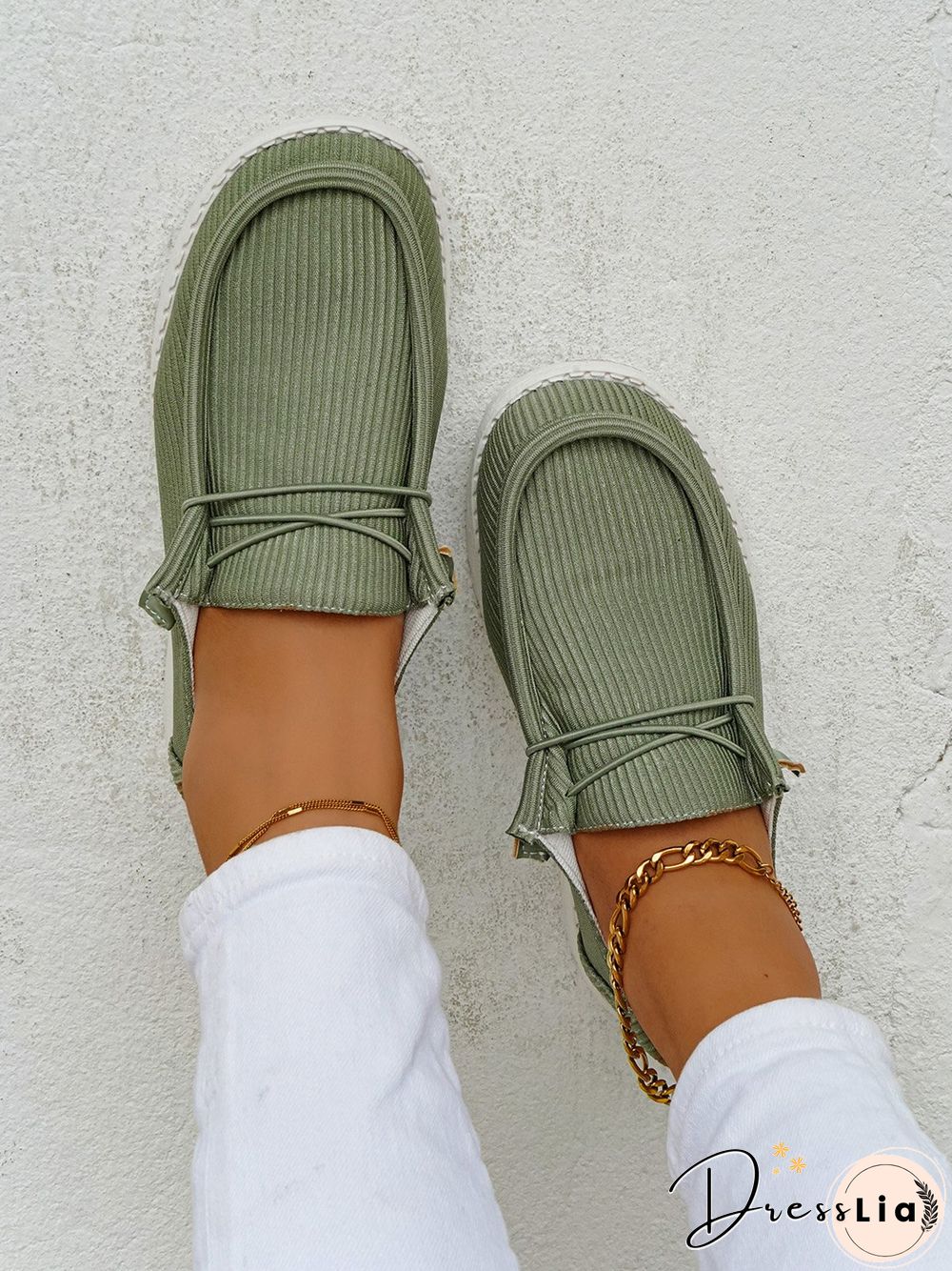 Casual Light Lace Up Flats Canvas Shoes