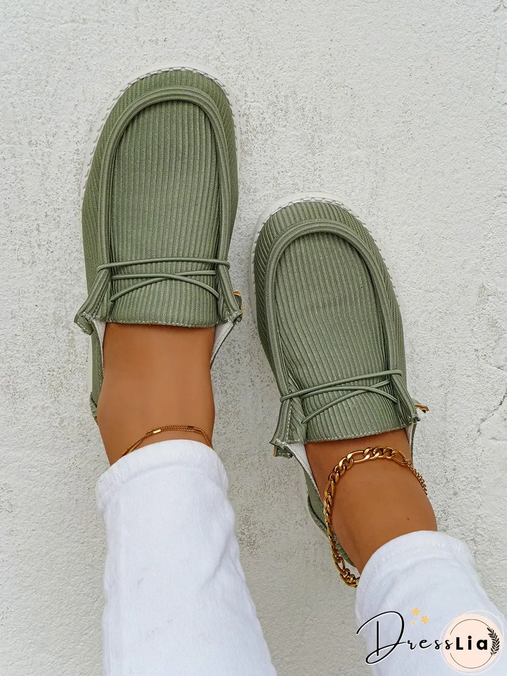 Casual Light Lace Up Flats Canvas Shoes