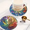 8pcs DIY Diamond Painting Coaster Kit With Holder - Maple Leaf