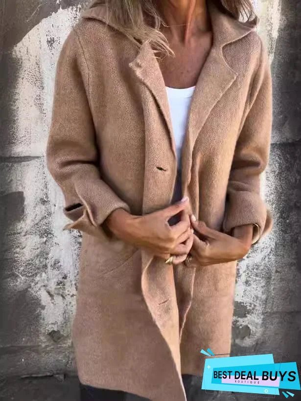 Buttoned Vintage Wool Blend Trench coat