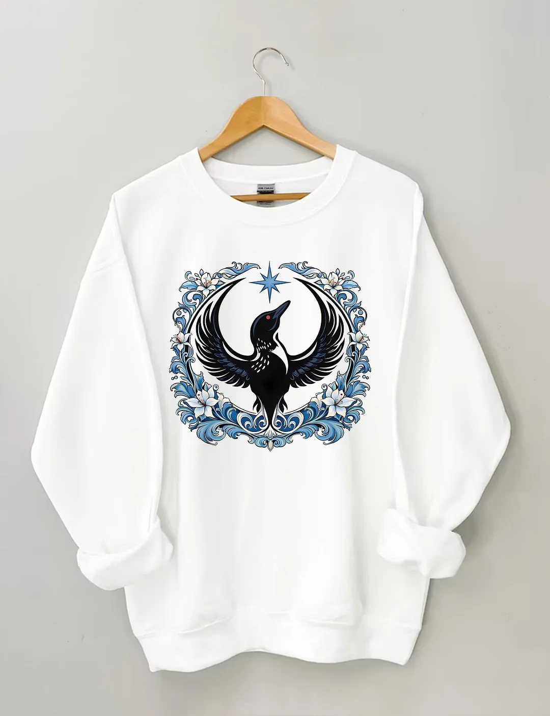 Floral Minnesota Loon Bird Sweatshirt