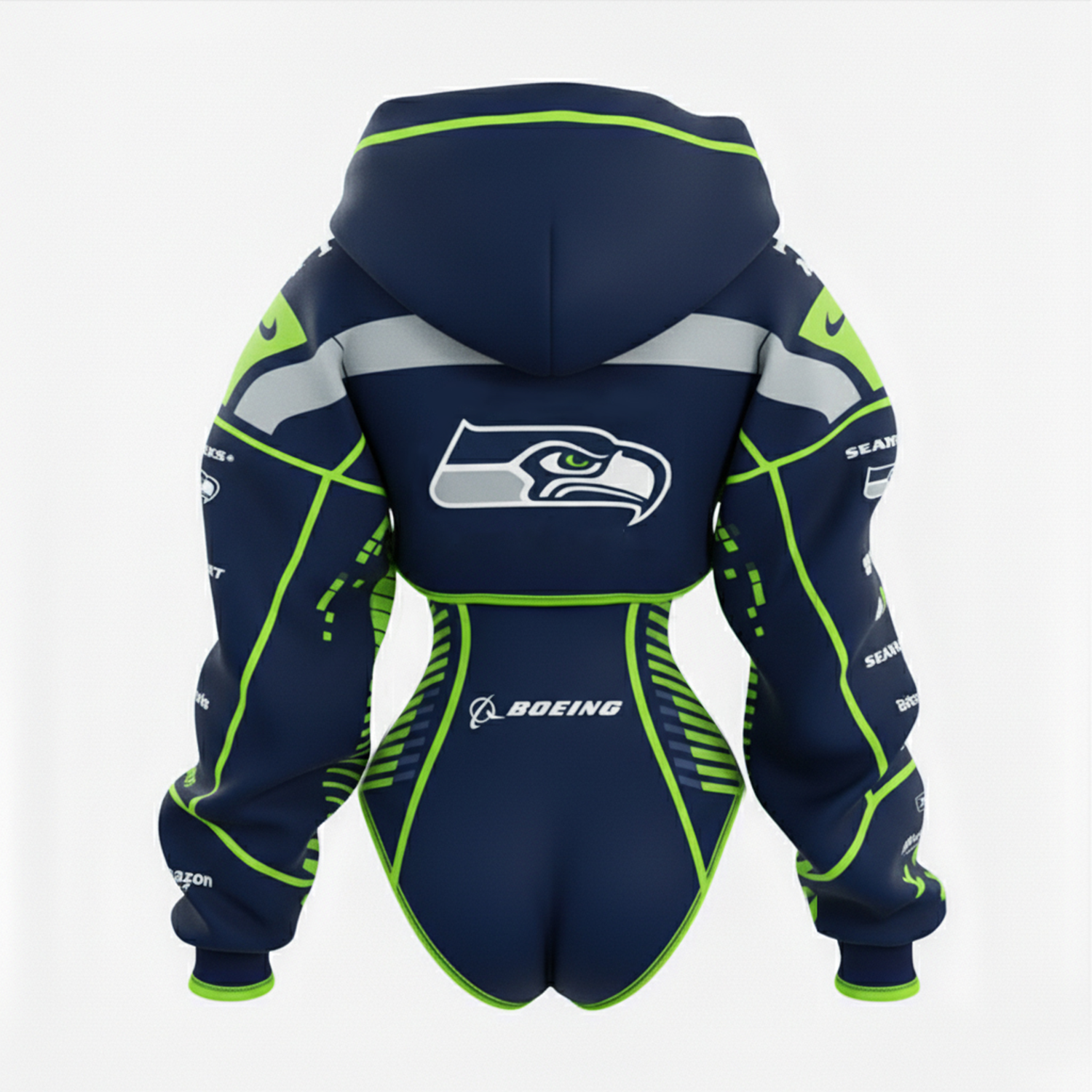 2026 New Women's Rugby Team Logo Digital Print Irregular Cut Suit