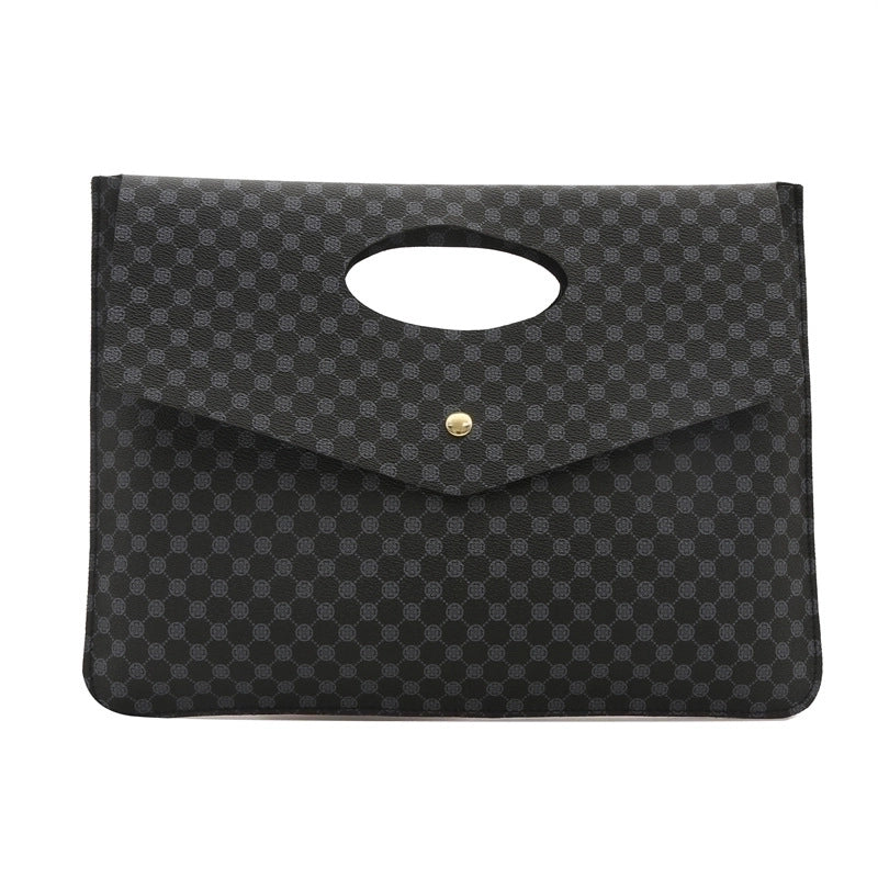 Women's Medium Pu Leather Solid Color Vintage Style Buckle Flip Cover Clutch Bag3