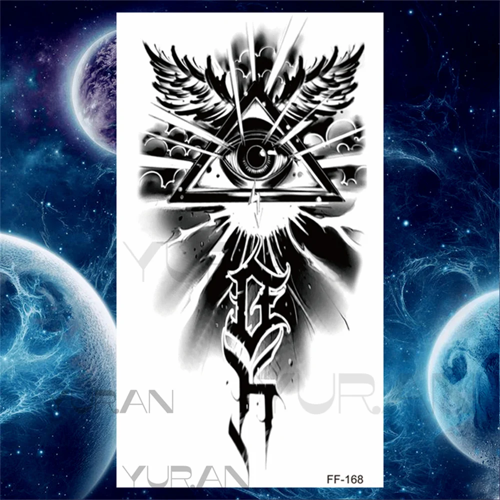 Sdrawing Scary Temporary Tattoos For Men Women Realistic Wolf Forest Lion Tiger Vampire Compass Fake Tattoo Sticker Arm Body Tatoos