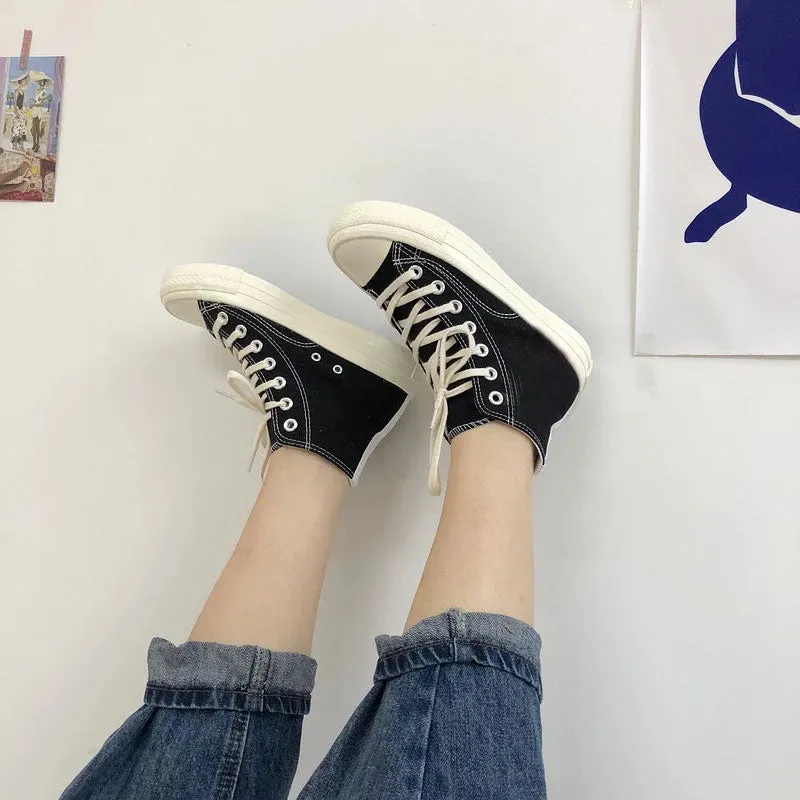 2022 New Women's Canvas Sneakers Fashion Summer Spring Autumn Shoes for Women Student Casual Shoes High Women's Sneakers A1-53