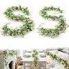 Spring Easter Decoration Garland 210cm Artificial Colourful Garland with Eggs and Green Leaves for Home Party Wall Fireplace Stairs Window
