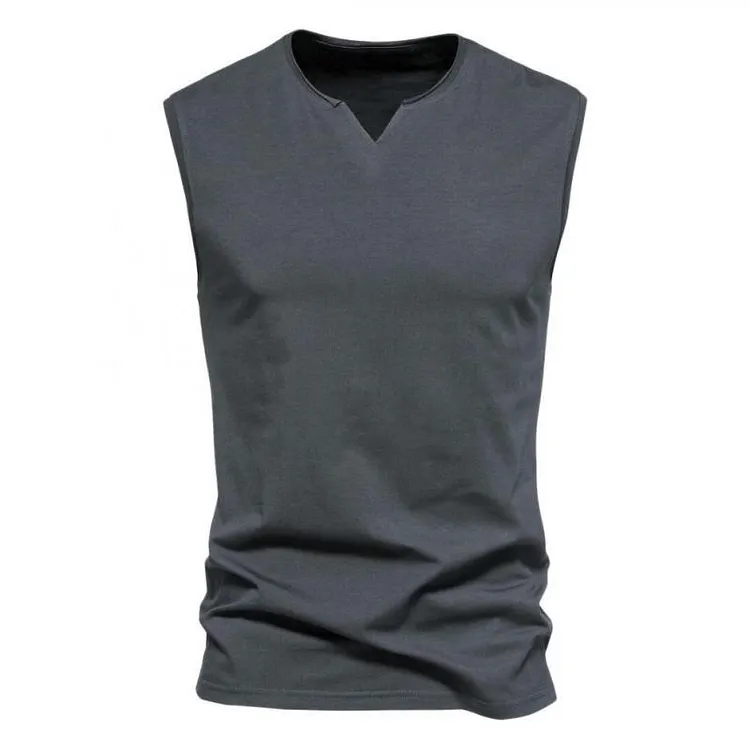 Men's Solid V Neck Tank Top