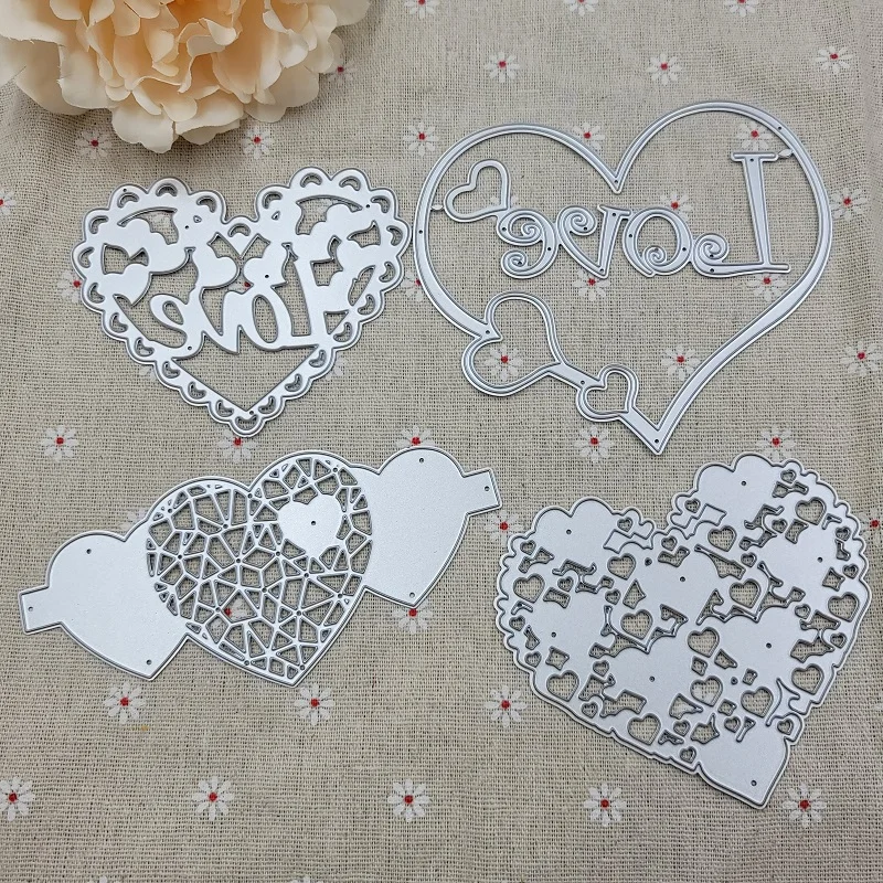 Nigikala Heart Metal Cutting Dies Scrapbooking Stencil Heart Die Cut Decoration DIY Embossing Album Paper Cards Gift