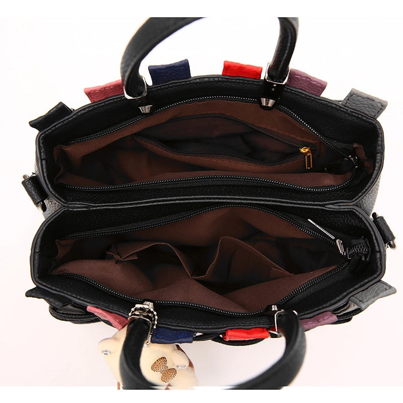 Bags New Woven Handbag Japanese And Korean Bear Pendant Shoulder Crossbody Bag