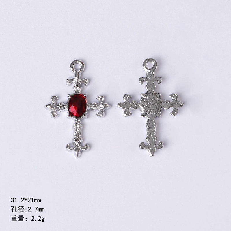 20 PCS/Package 22 * 9mm Alloy Cherry Heart Shape Rose Pendant Jewelry Accessories