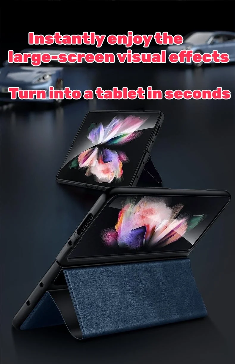 Suitable for Samsung Fold series magnetic buckle bracket folding leather case all-inclusive mobile phone case