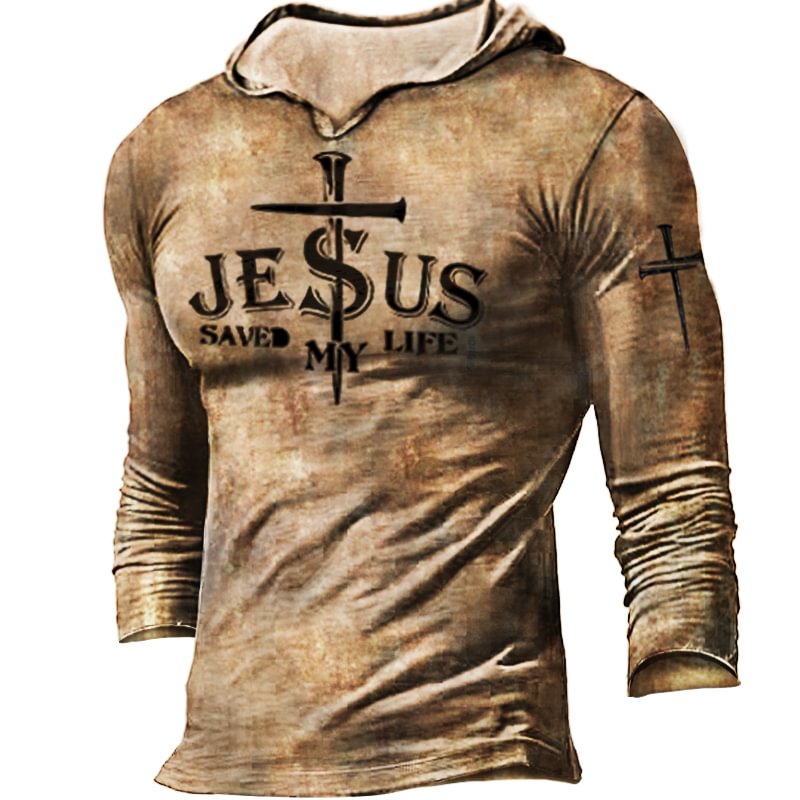 Men's Jesus Cross Retro Tactical Hoodie-Compassnice®