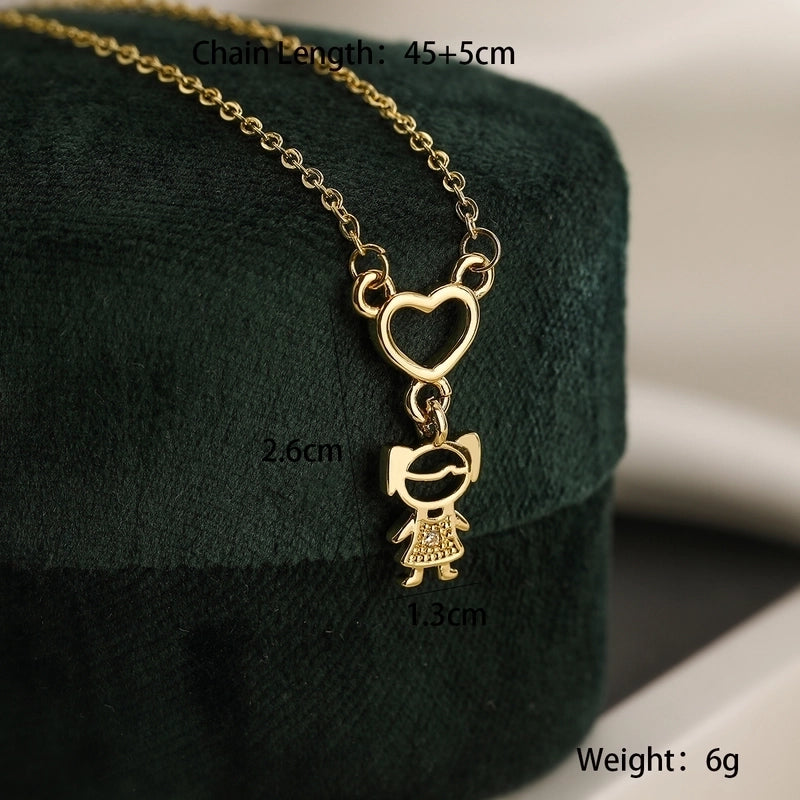 Niche Personality Copper Gold Plated Zircon Boys And Girls Pendant Necklace Female   Clavicle Chain
