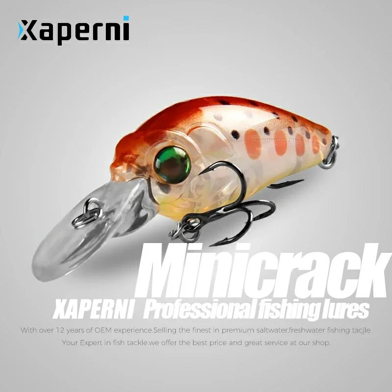 Xaperni Hot model professional A+ fishing lures mini minnow crank 35mm 3.7g dive 2.0m fishing tackle hard bait